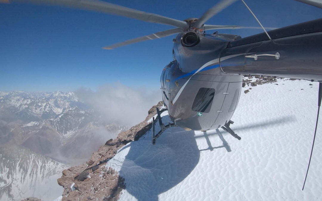 Lands on top of the Andes