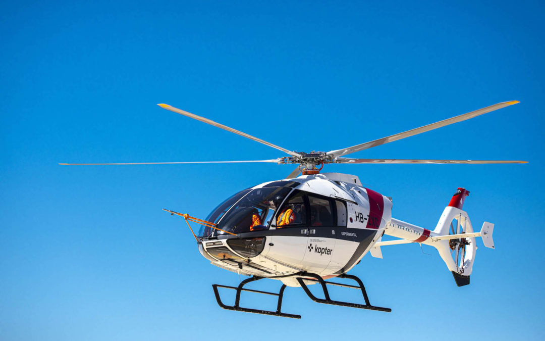 Kopter presenting the final design features of its SH09 helicopter at HAI Heli-Expo 2020